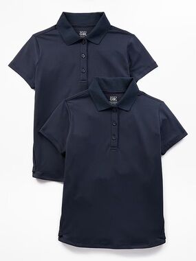 Athleta Navy Girls' Short Sleeve Polo - Performance School Top (Set of 2)
